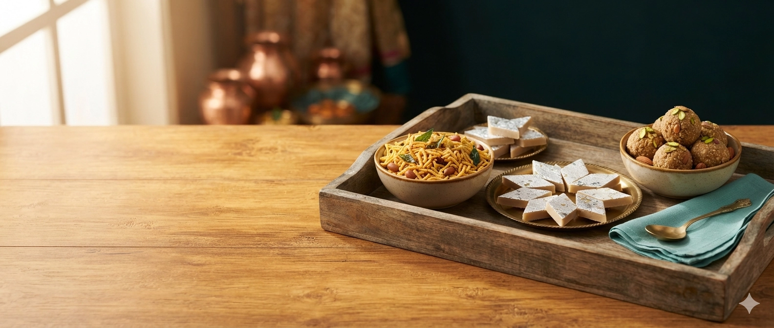 Kaju Katli, dryfruit laddus and more for your celebrations.